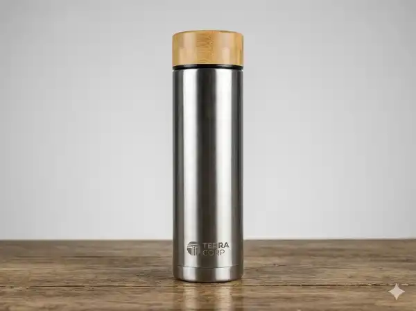 Termo acero 500ml tapa bambú