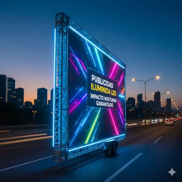 Carrovela iluminada LED publicitaria