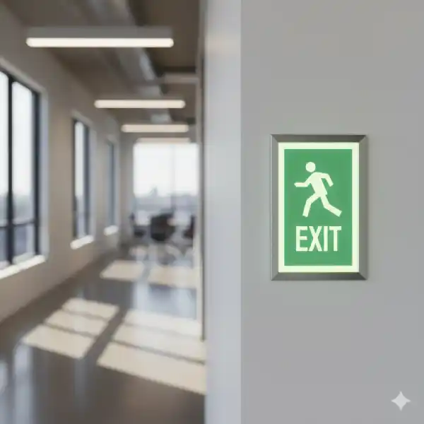 Aviso de seguridad fotoluminiscente