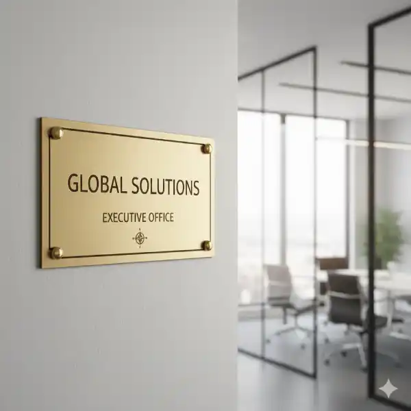 Placa grabada latón