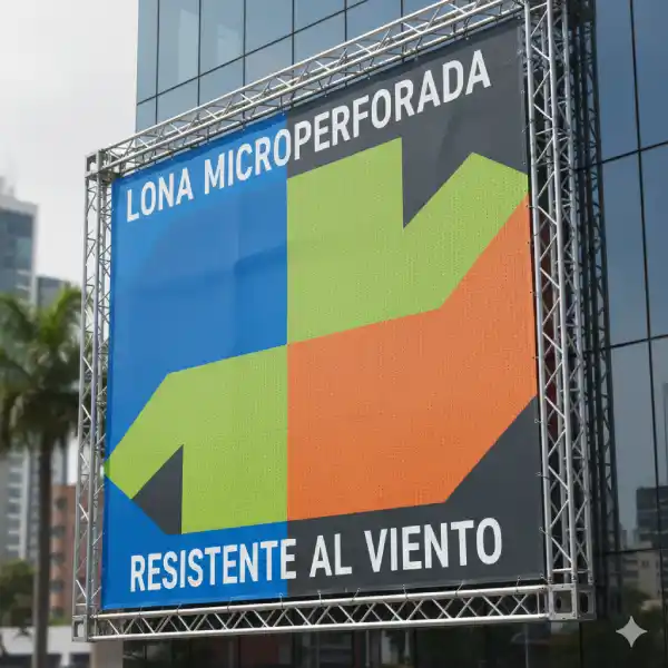 Lona microperforada resistente al viento